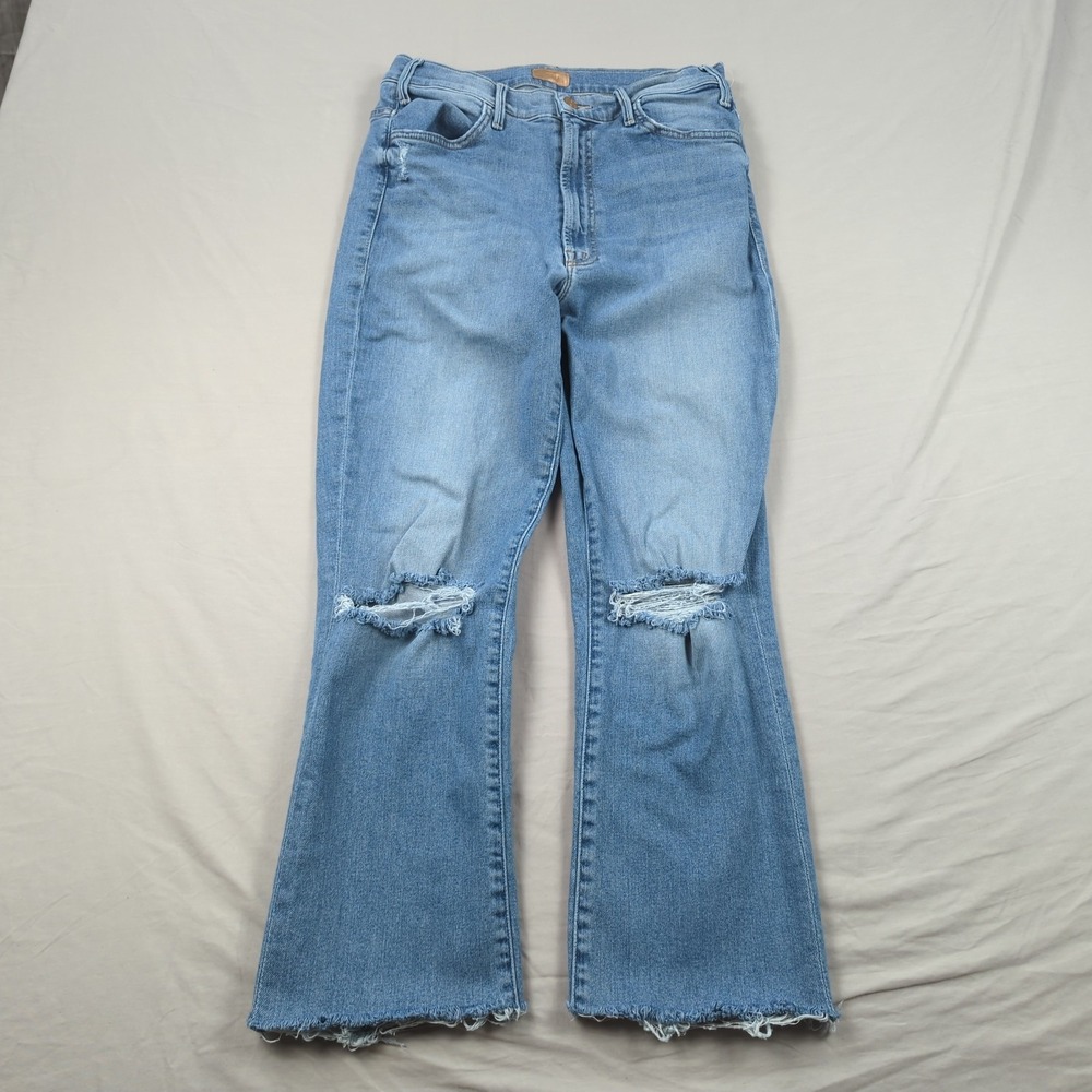 Mother Jeans Womens 30 Blue Hustler Ankle Fray Stretch‎ Casual High Rise